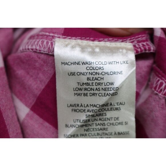 Maeve by Anthropologie Gingham Plaid Small Button Up Shirt-Beachy - Picture 8 of 12